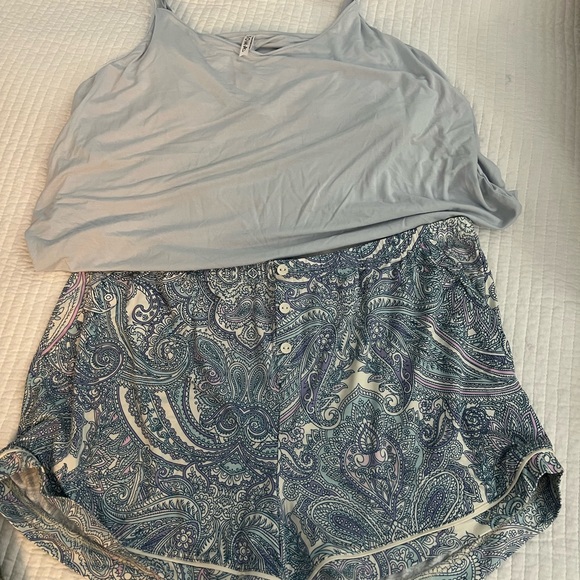 Soma Other - Soma - Light Blue Tank Top & Paisley Pajama Shorts Set XL top, L bottom
